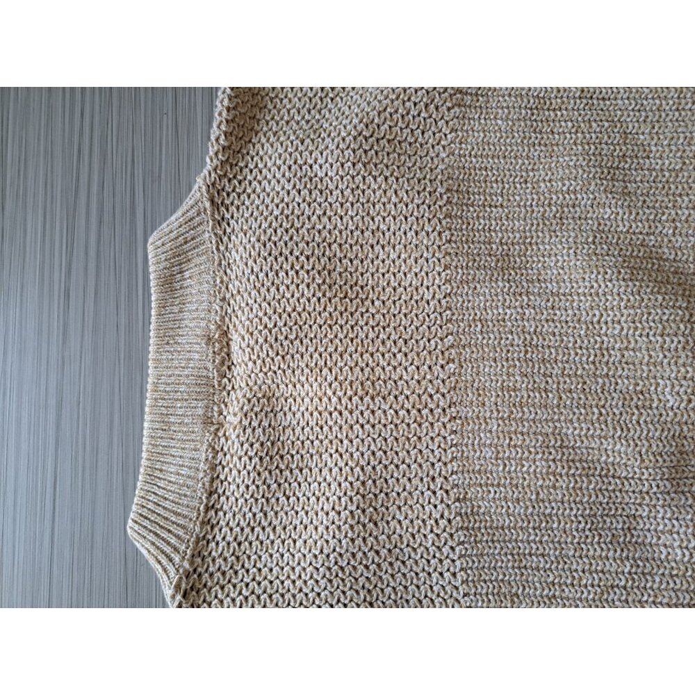 Ashley Knit Shawl Collar Sweater Beige Men's Size Large Made In USA Preppy - Picture 10 of 10